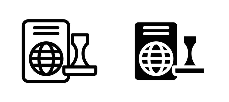 Visa icon stock illustration set vector
