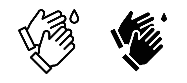 Wash hands icon stock illustration set vector