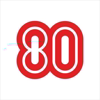 80. Number 80 design. Number 80 design illustration. Eighty on white background. vector