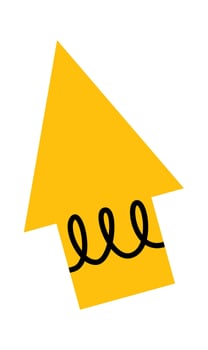 Cartoon arrow flat icon Straight colorful line Illustration vector