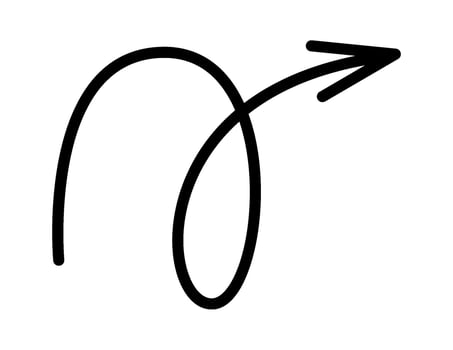 Cartoon arrow flat icon Line points in particular direction Drawn Icon vector