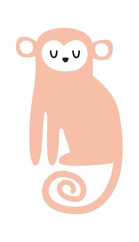 Monkey hand drawn abstract african animal flat icon vector