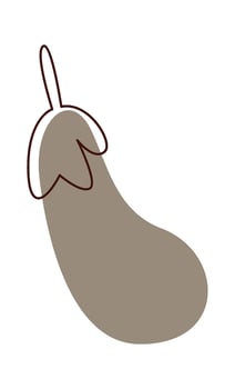 Abstract hand drawn eggplant flat icon vector