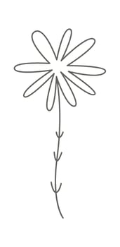Dandelion flower line art Contemporary floral design Flat Illustration Hand Drawn Icon vector