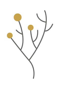 Dandelion flower bud line art Contemporary floral design vector
