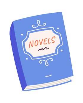 Decorative novels book flat icon Reading literature vector