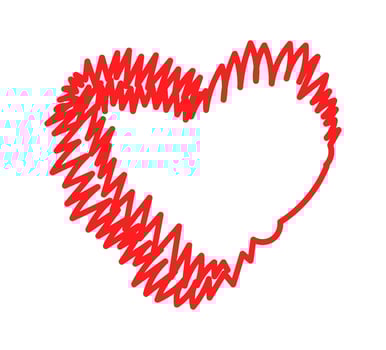 Hand drawn heart with patterns flat icon Contemporary love design Illustration vector