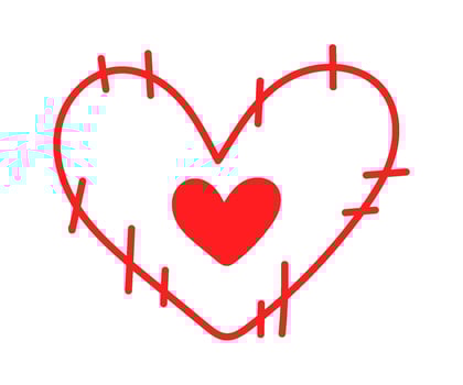 Hand drawn contemporary heart with patterns flat icon Flat Illustration vector