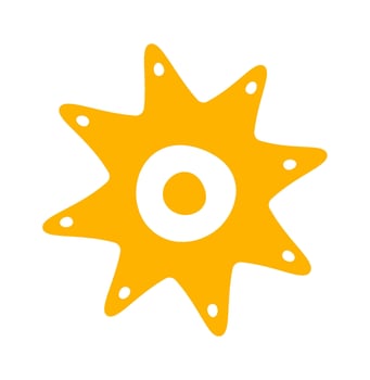 Hand drawn sun with rays flat icon Drawn Icon vector
