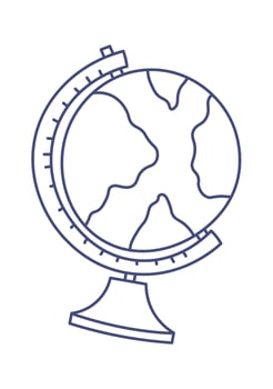 Geographical globus line icon School subject element vector