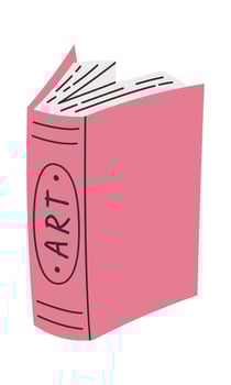 Decorative art book flat icon Reading literature vector