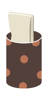 Bill in plastic cup flat icon vector