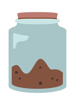 Glass jar with brown sugar flat icon vector