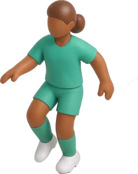 3D Rendered Soccer Player in Green Uniform Dynamic Pose Isolated. png
