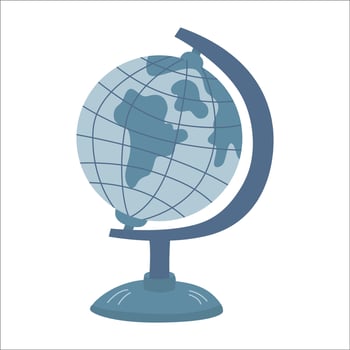 School globe hand drawn flat style illustration Back to school theme element vector