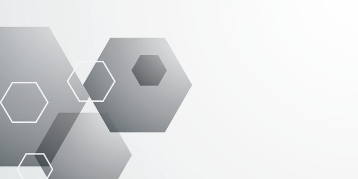 Abstract black and white hexagon gradient background vector