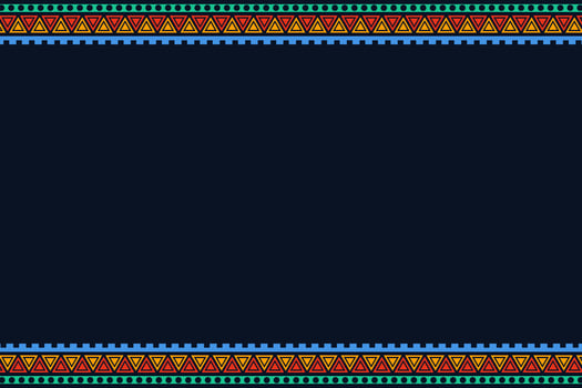 Decorative border tribal pattern for hispanic heritage month. dark blue background vector