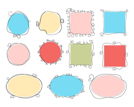 Romantic Doodle Frames Illustrations for Social Media vector