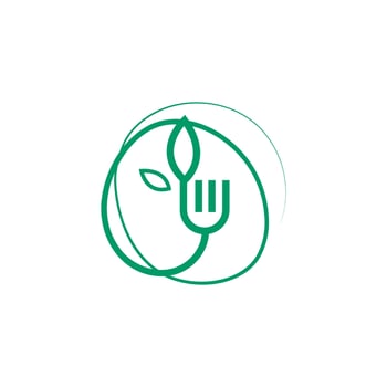 Minimalist Green Healthy Food Logo Branding for Restaurant vector