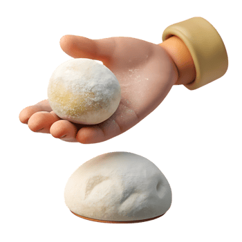Human hand holding a round white object isolated on transparent background png