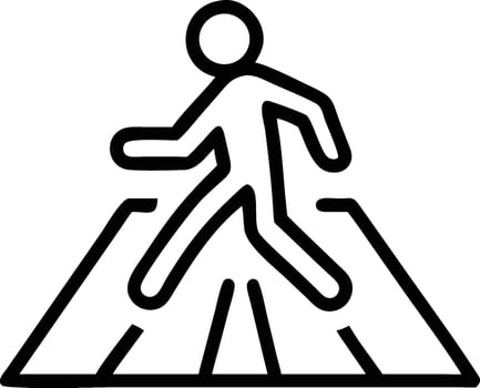 Pedestrian crossing sign illustration safety crosswalk icon vector