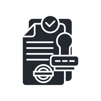 Approval Icon Glyph Style. Relevant To Product Management vector