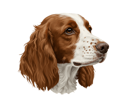 A dog with brown and white spots on its head png
