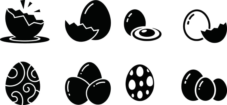 egg icon, black egg silhouette, minimalist egg design, vector