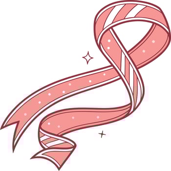 Pink satin ribbon isolated on white background. vector