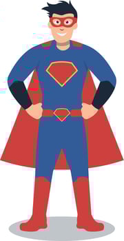 Male Superhero Character in Cartoon Style vector