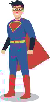 Male Superhero Character in Cartoon Design. vector
