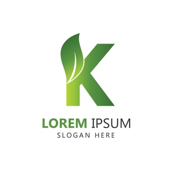 Letter K Leaf Logo Template vector