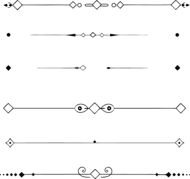 Elegant decorative line dividers and ornaments in black and white vector