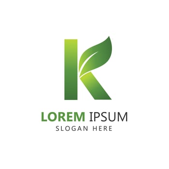Letter K Leaf Logo Template for Branding vector
