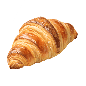 Golden Flaky Croissant Pastry with Buttery Layers for Breakfast or Snack png
