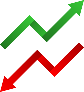 Green and red arrow up and down png