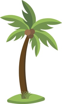 Illustration of Tropical Palm Tree in Cartoon Design vector
