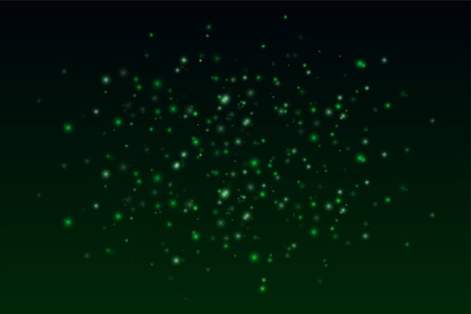 Abstract green glowing stars on a black background vector