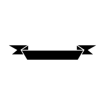 Ribbon Icon. Flat style black icon on white background. Banner ribon web sign. vector