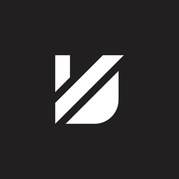 letter vd simple geometric stripes logo vector