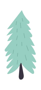 Hand Drawn Icon Hand drawn forest doodle element flat icon Cute trees vector
