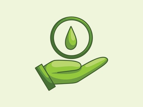 Eco Hand Holding Water Drop Icon vector