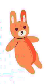 Cute teddy rabbit accessory for school bag flat icon vector