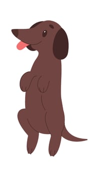 Cute dachshund puppy flat icon Playful pet vector