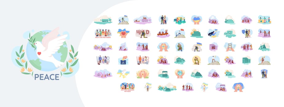 Illustrations of peace and unity concepts vector