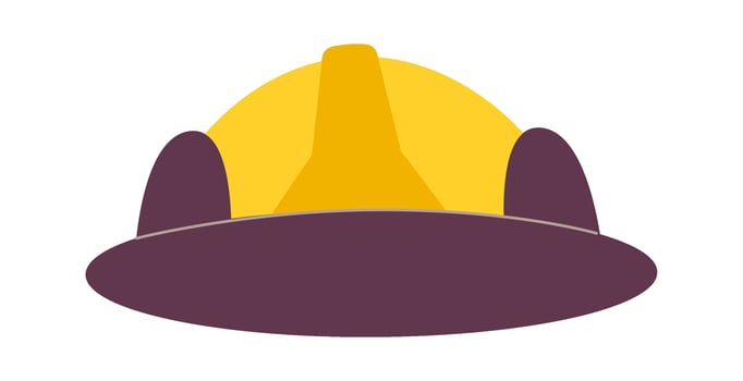 Protective helmet for fireman flat icon Illustration vector