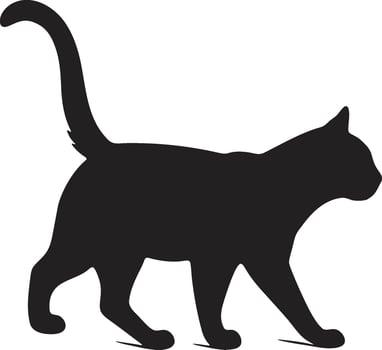 A black silhouette of a cat walking vector