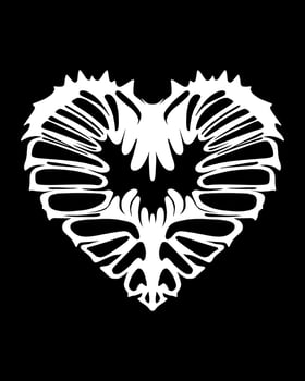 Heart love tribal biomorphism symbol tattoo, sticker, t shirt design silhouette element clip art collection editable vector