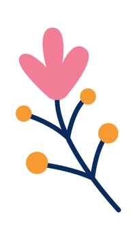 Cute colorful spring flower flat icon Spring decor element vector