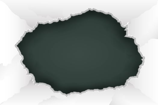 Torn Paper Frame Center Cut Green Background vector